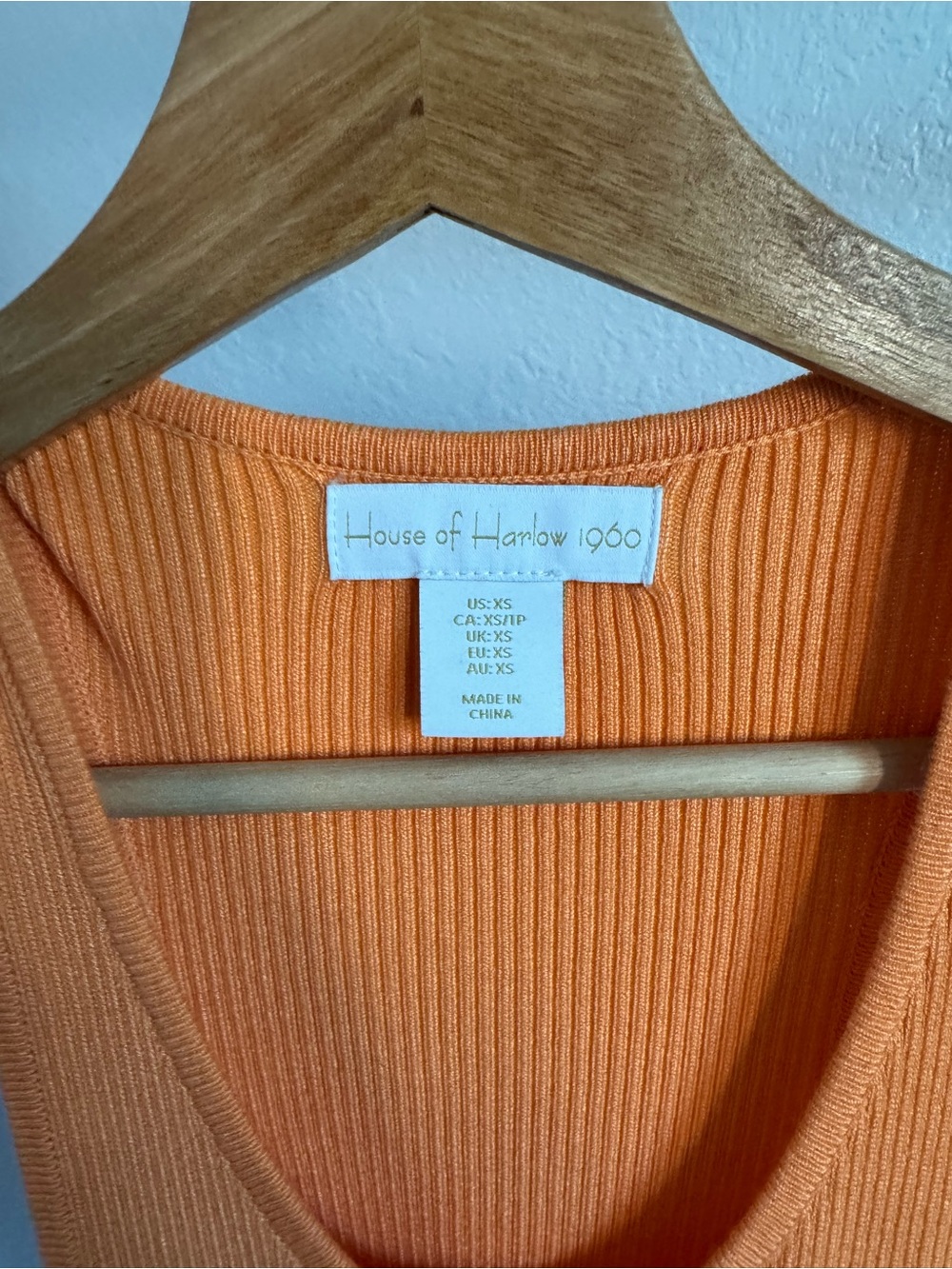 XS House of Harlow 1960 Orange Ribbed Women's Cutout Dress